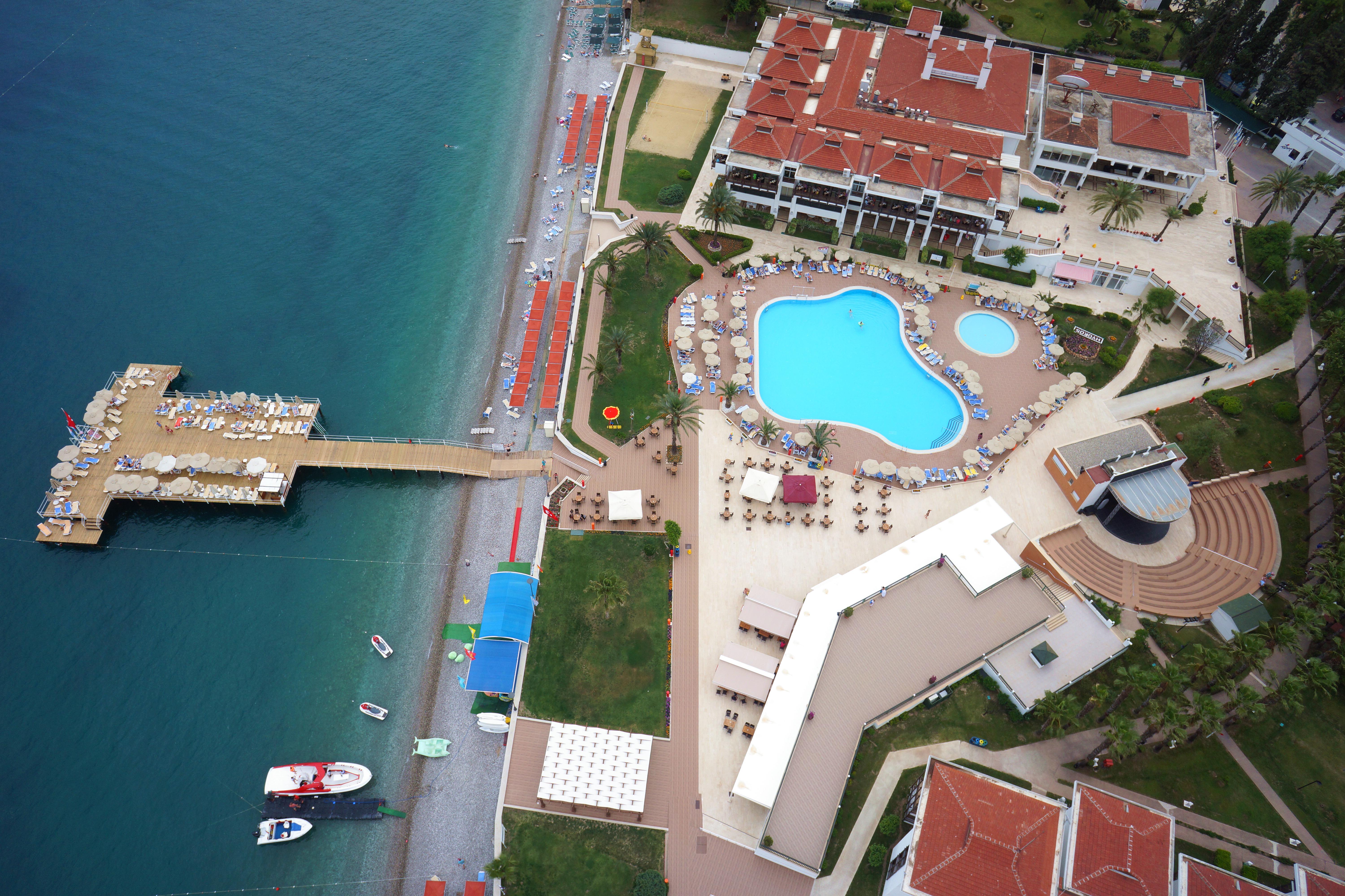 Hotel Aqi Hydros Club à Kemer Extérieur photo Aerial view of the complex